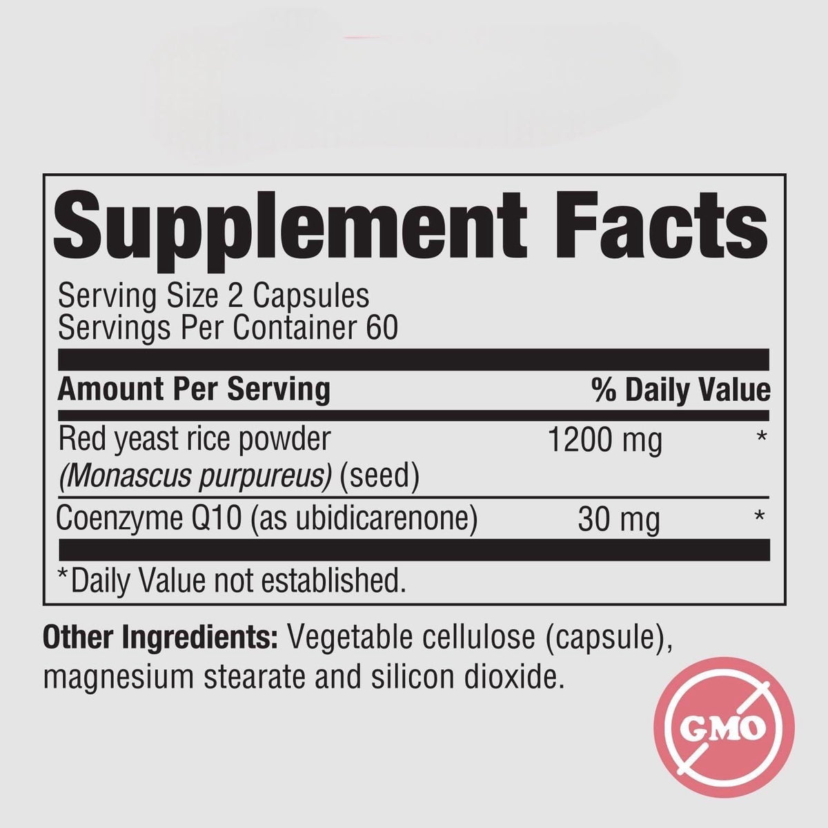 PureFormulas heart health supplement label showing 1200mg dosage