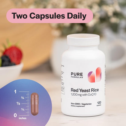 Side view of PureFormulas supplement bottle highlighting non-GMO and gluten-free labels