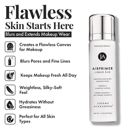 Jerome Alexander liquid silk airbrush primer spray bottle packaging