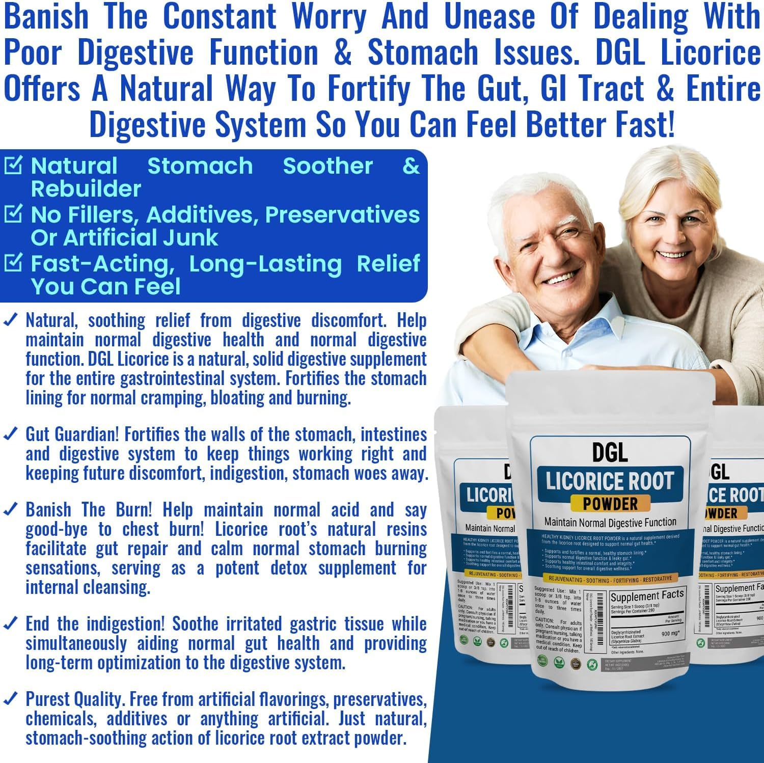 Kidney Restore DGL Licorice Root Powder supplement container label