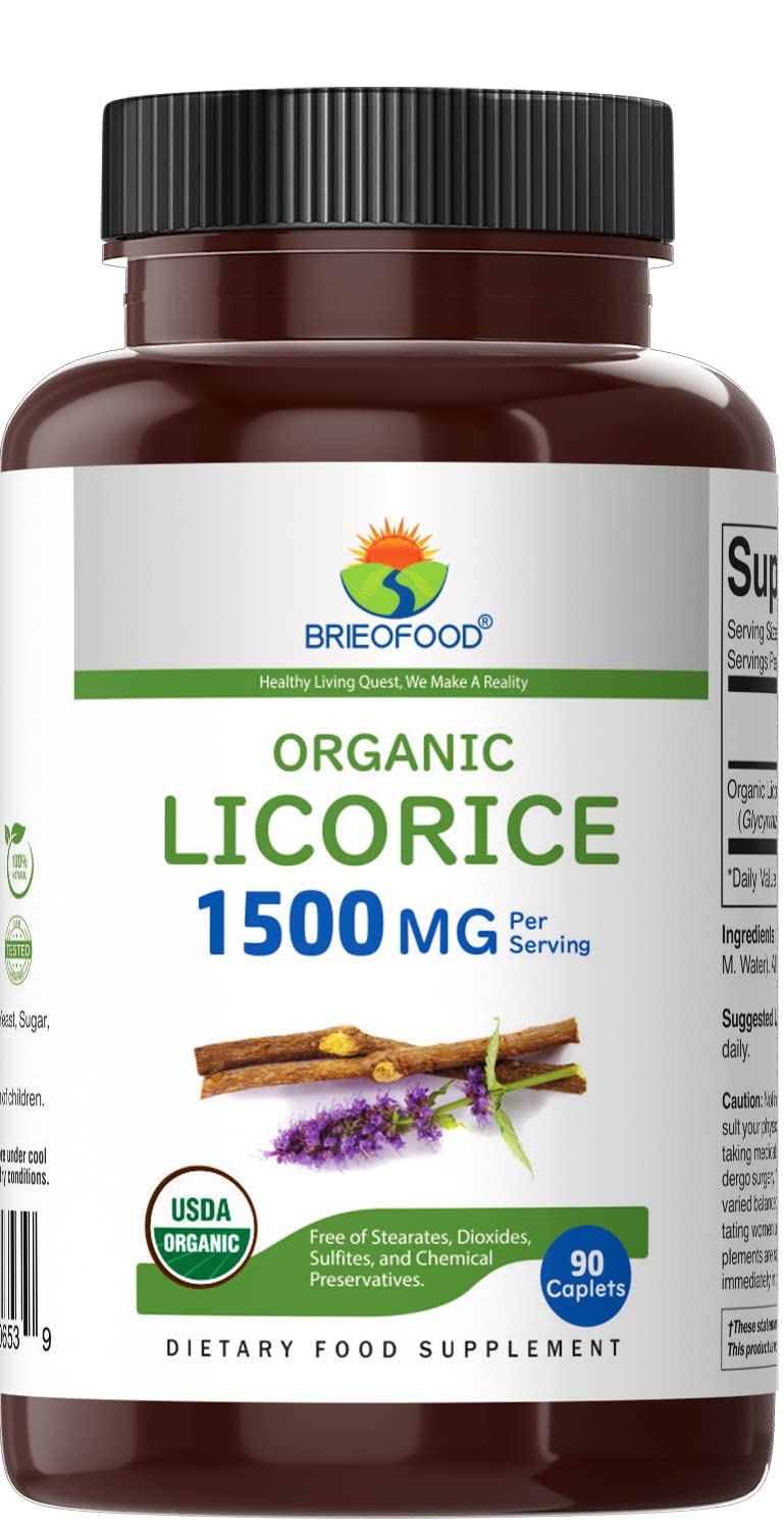 Brieofood Organic Licorice supplement label dietary information
