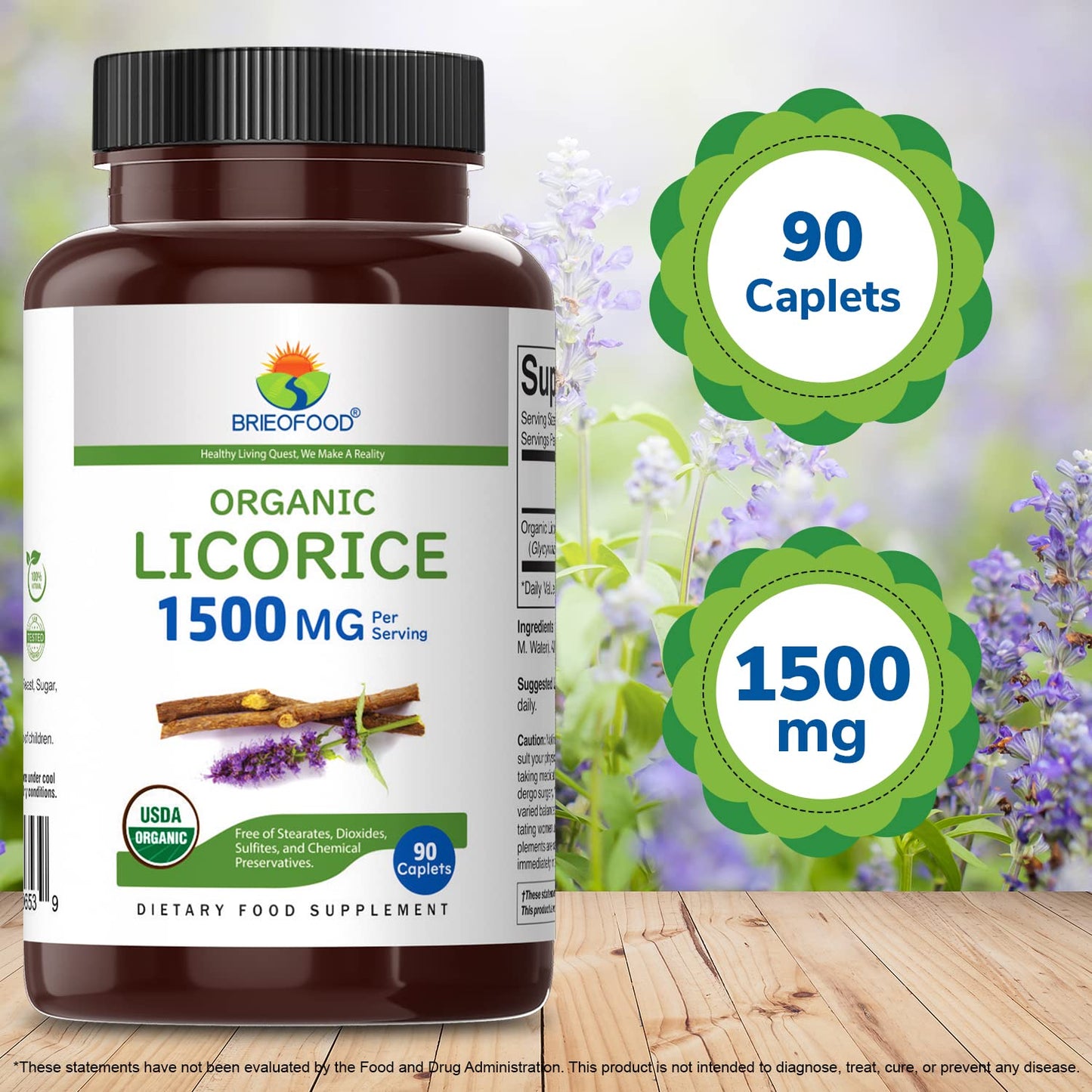 Authentic USA imported Brieofood licorice supplement bottle