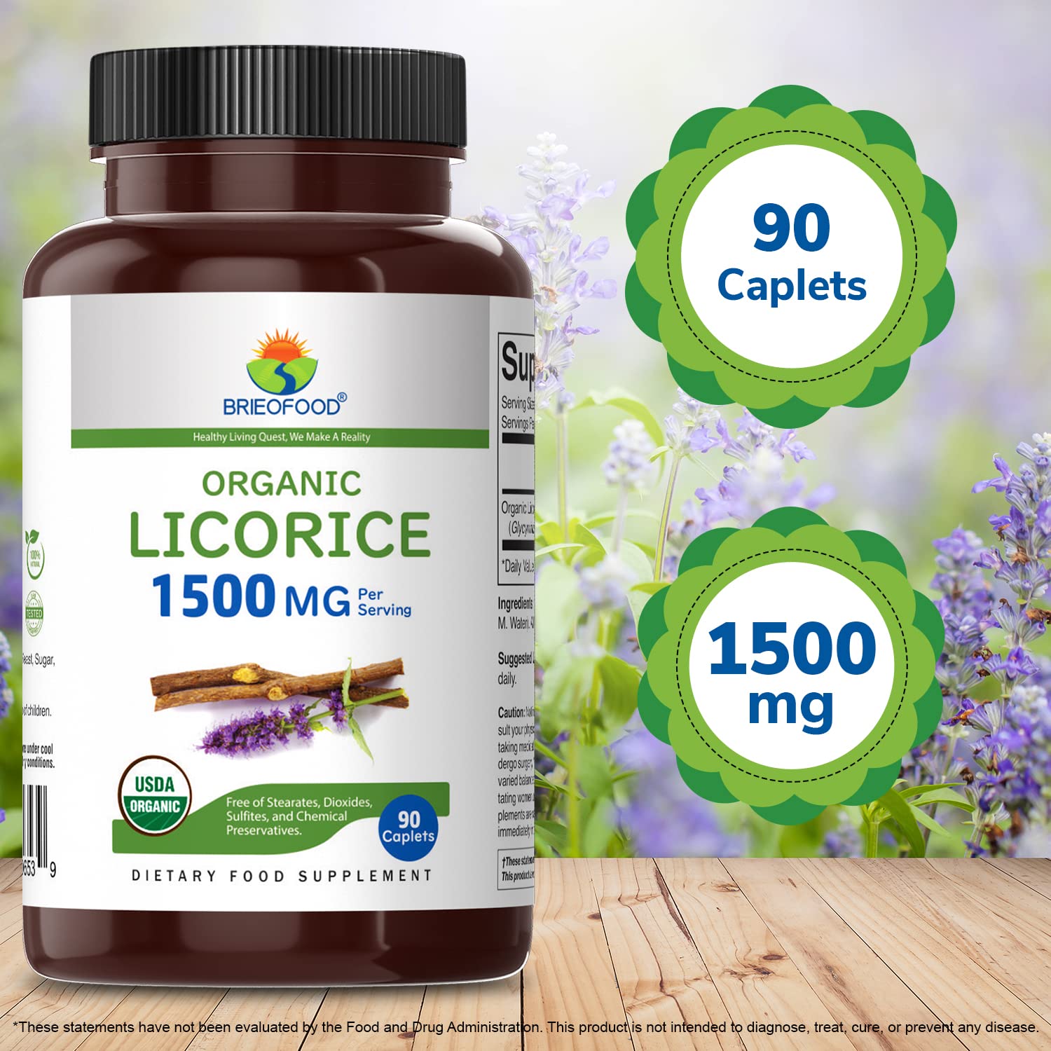 Authentic USA imported Brieofood licorice supplement bottle
