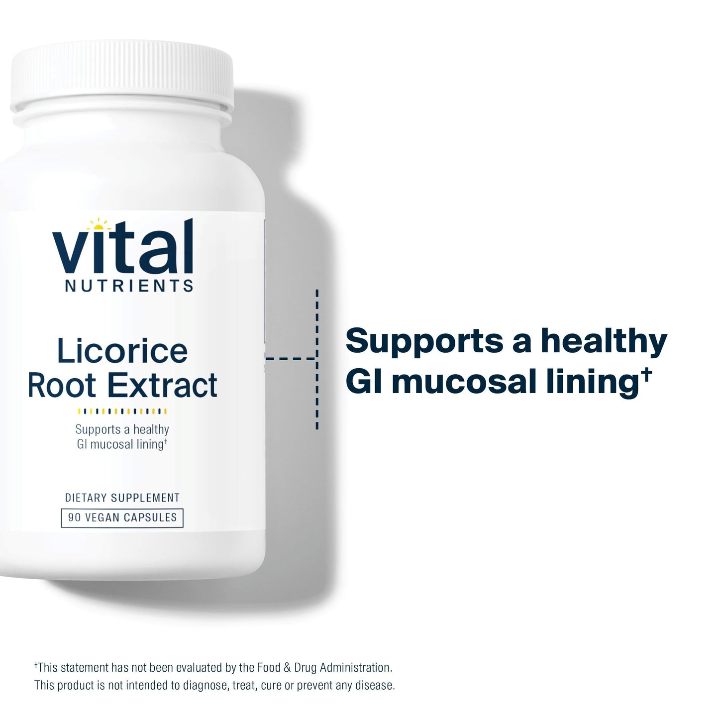 Vital Nutrients Licorice Root 90 vegan capsules supplement facts label