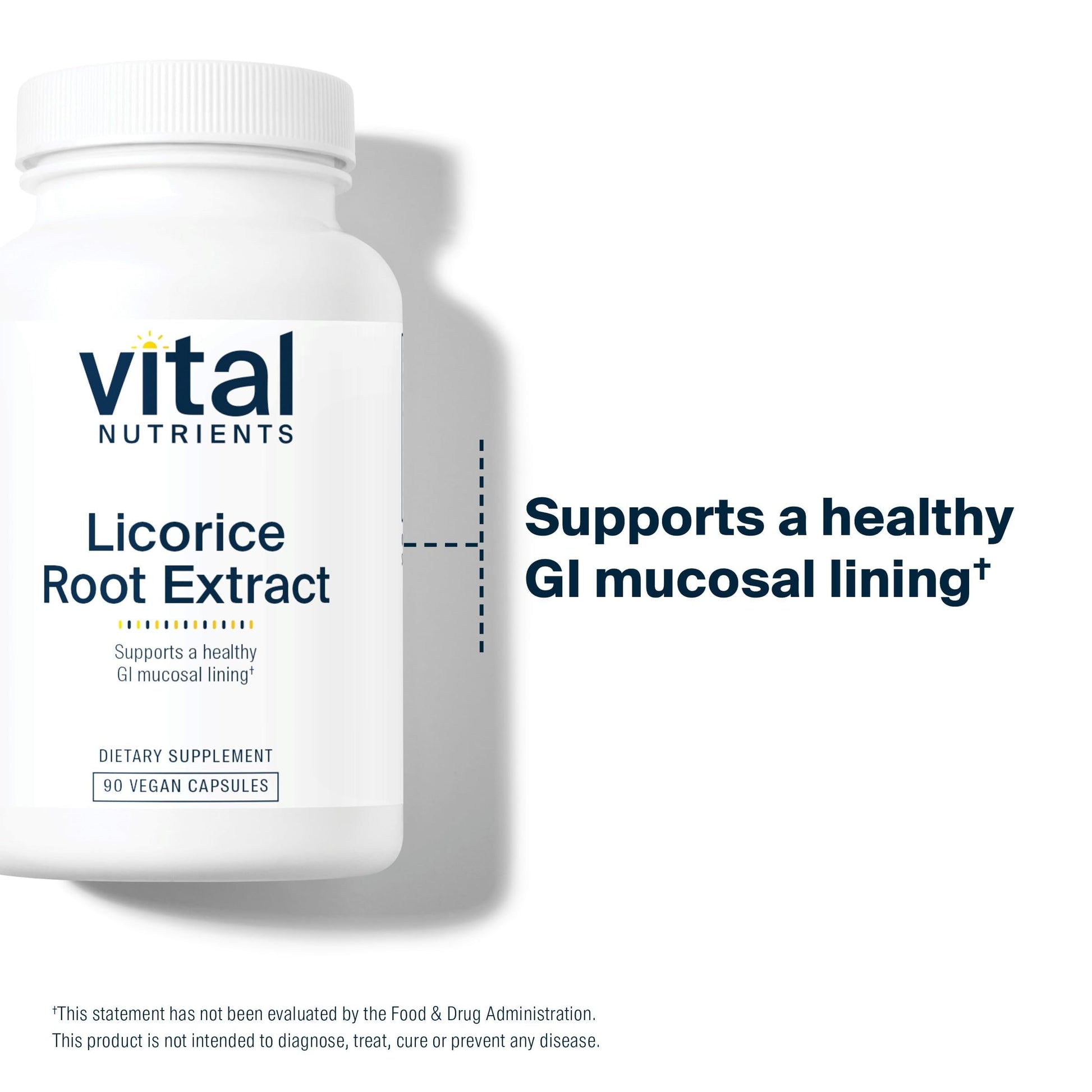 Vital Nutrients Licorice Root 90 vegan capsules supplement facts label