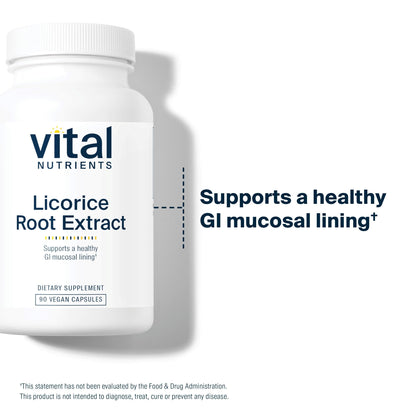 Vital Nutrients Licorice Root 90 vegan capsules supplement facts label
