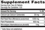 Weider Red Yeast Rice Plus dietary supplement tablets label facts