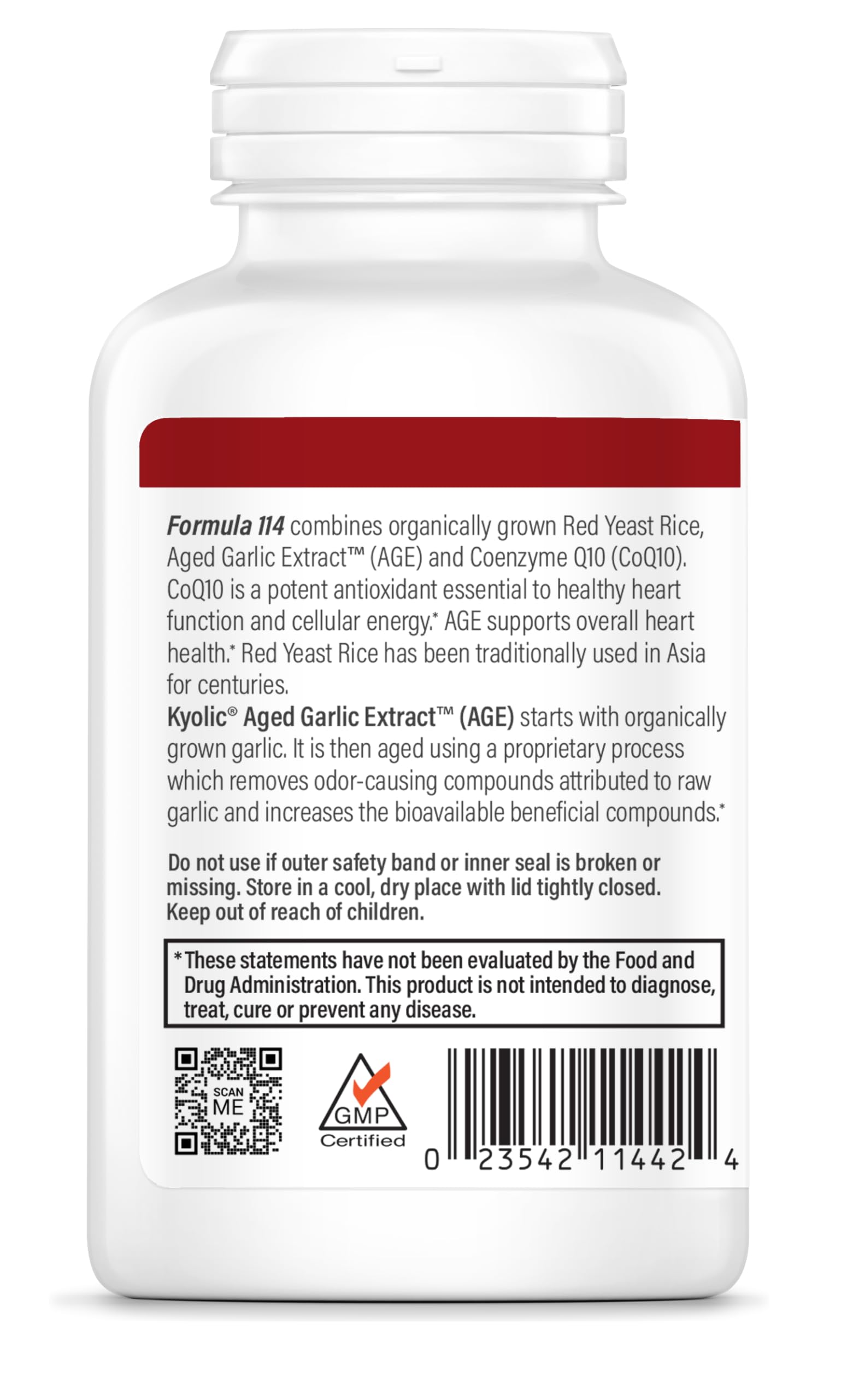 Kyolic 150 capsules heart health supplement label details