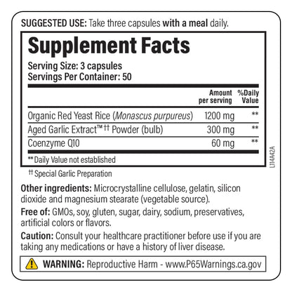 Kyolic Formula 114 supplement bottle ingredients label