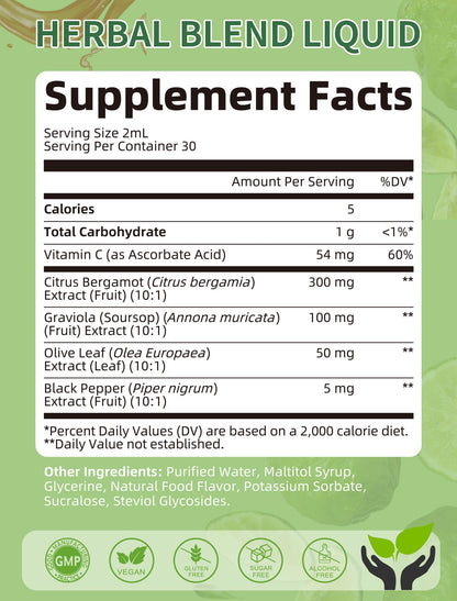 Lukaree 2 fluid ounce bottle displaying 6-in-1 herbal formula ingredients