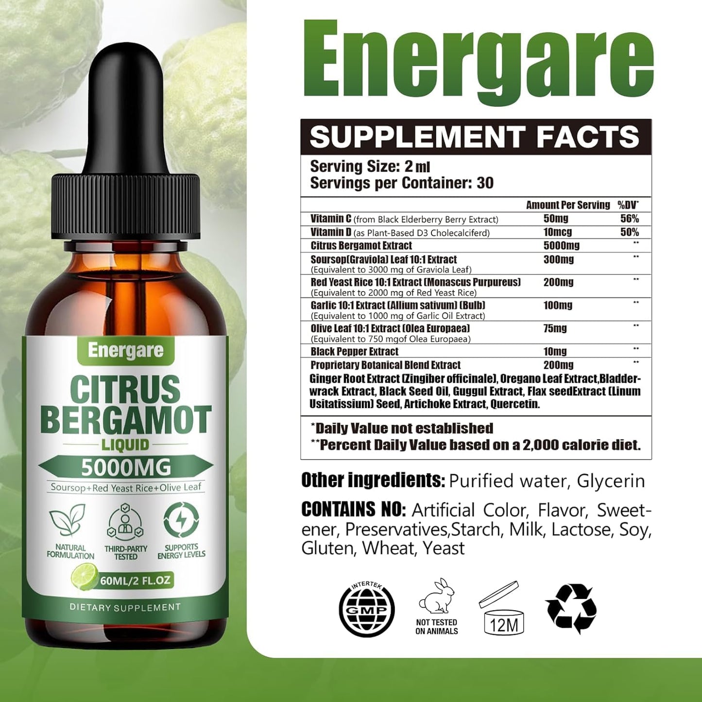 Two pack Lickshine Energare Citrus Bergamot supplement bottles