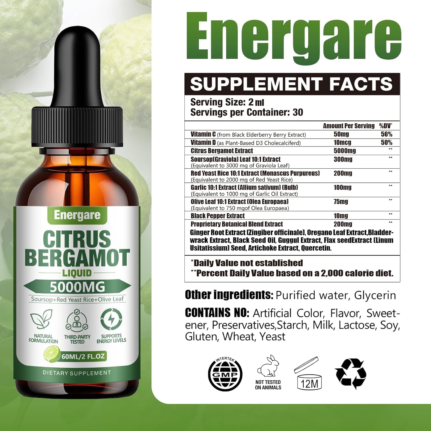 Two pack Lickshine Energare Citrus Bergamot supplement bottles