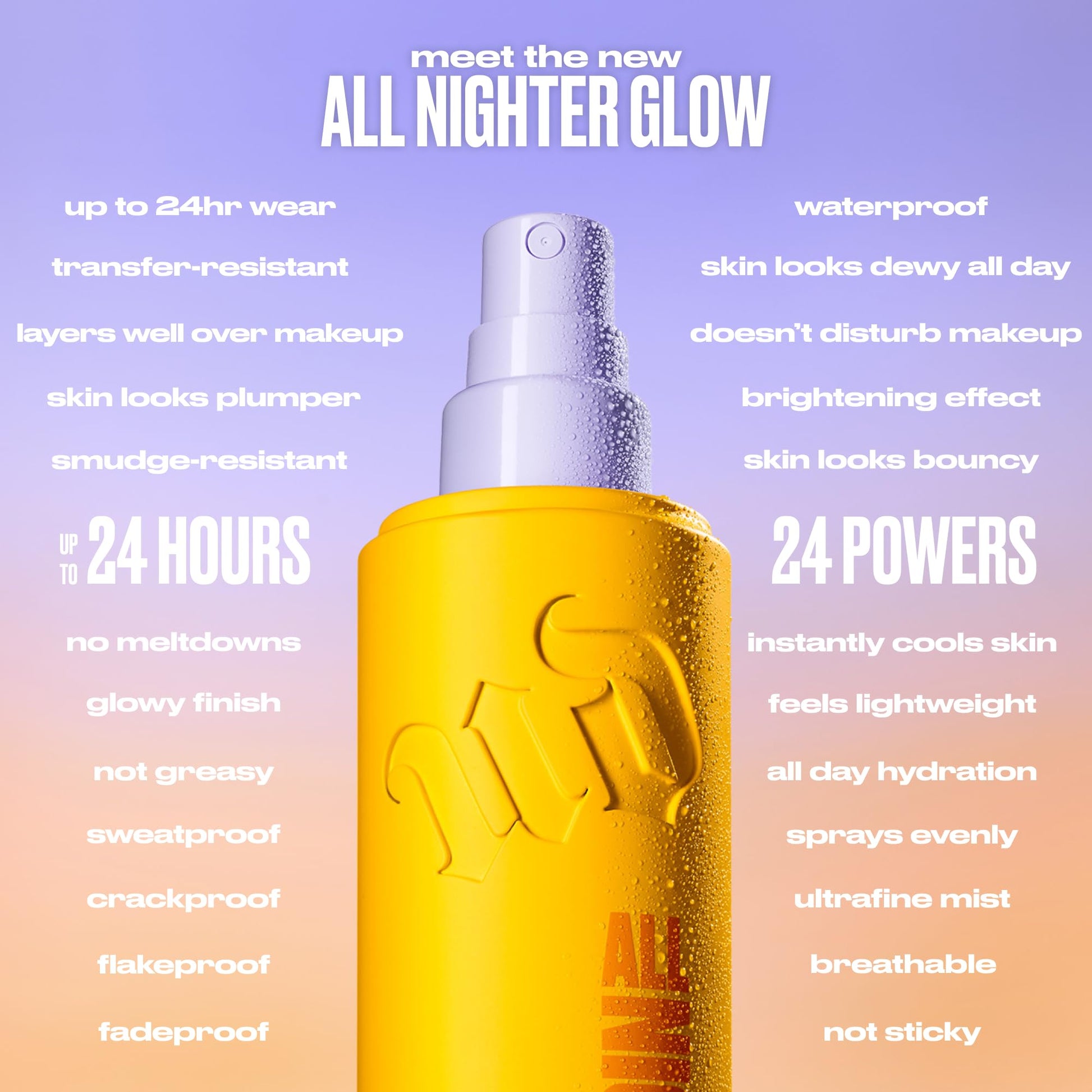 Urban Decay All Nighter setting spray texture and mist dispersion