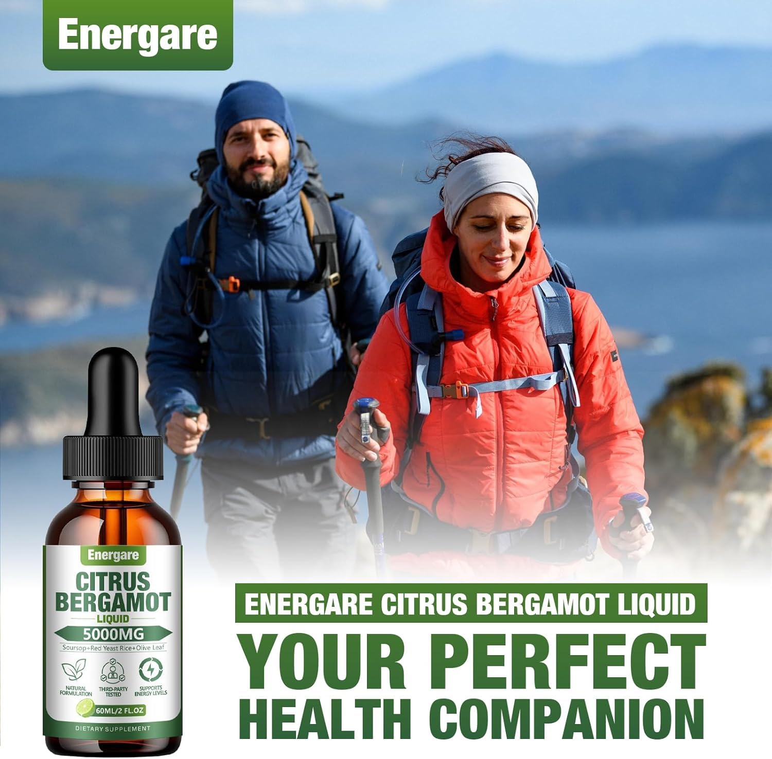 Side profile of Energare citrus bergamot cholesterol support drops
