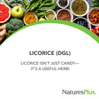 Close up of NaturesPlus Licorice DGL supplement label details