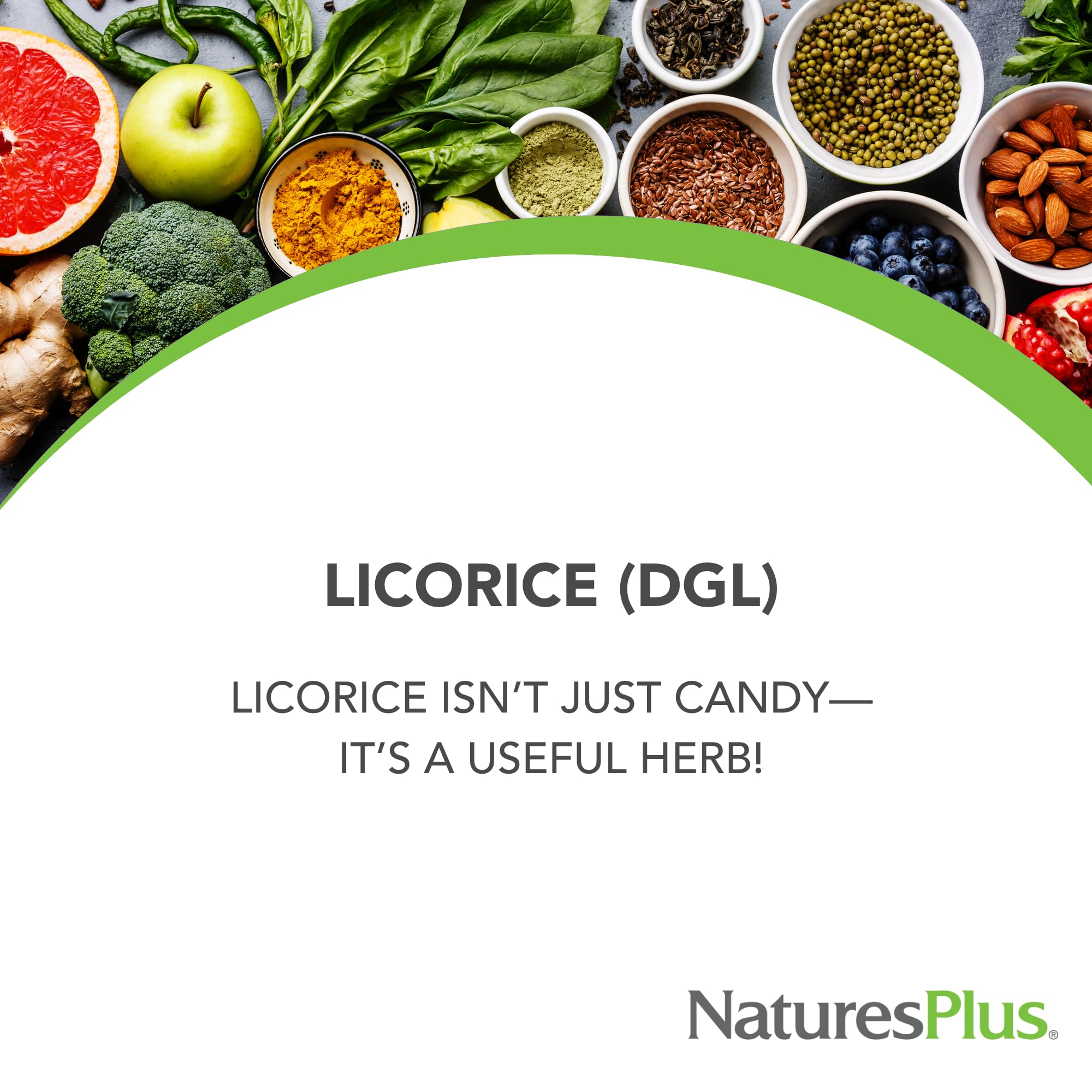 Close up of NaturesPlus Licorice DGL supplement label details