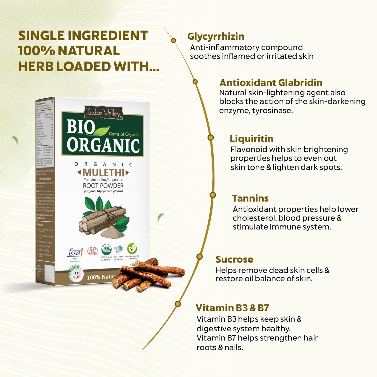 Organic Licorice Root Powder for face pack preparation