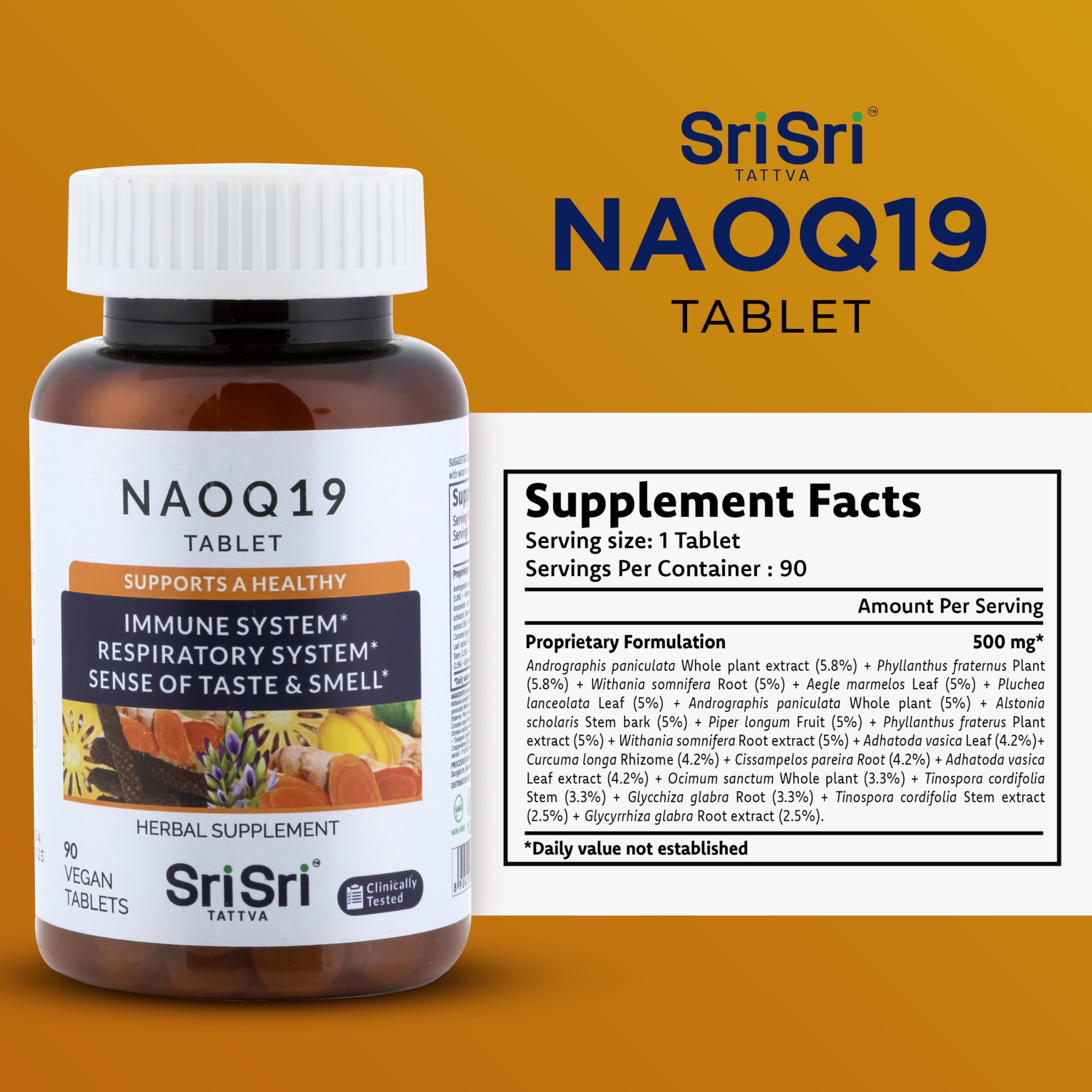 Sri Sri Tattva Naoq19 Ayurvedic supplement packaging detail