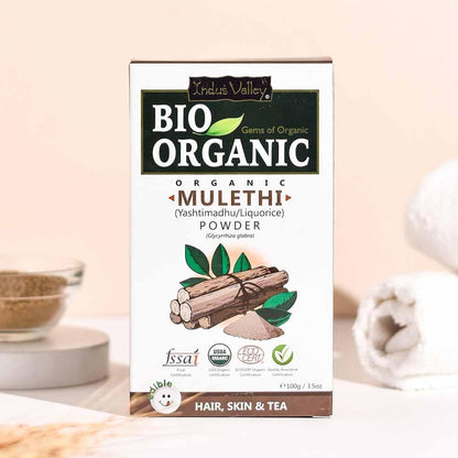 Indus Valley Mulethi powder in a bowl for DIY skincare
