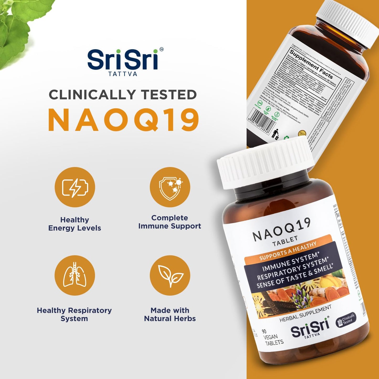 Sri Sri Tattva Naoq19 bottle with wellness label information