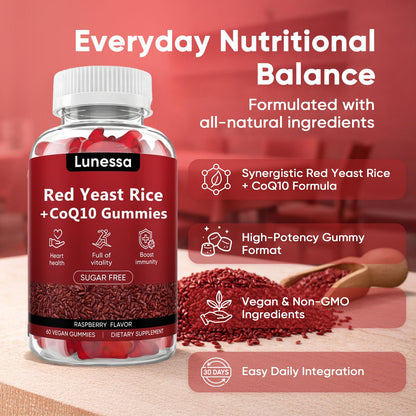 Back of packaging showing CoQ10 and Red Yeast Rice dosage