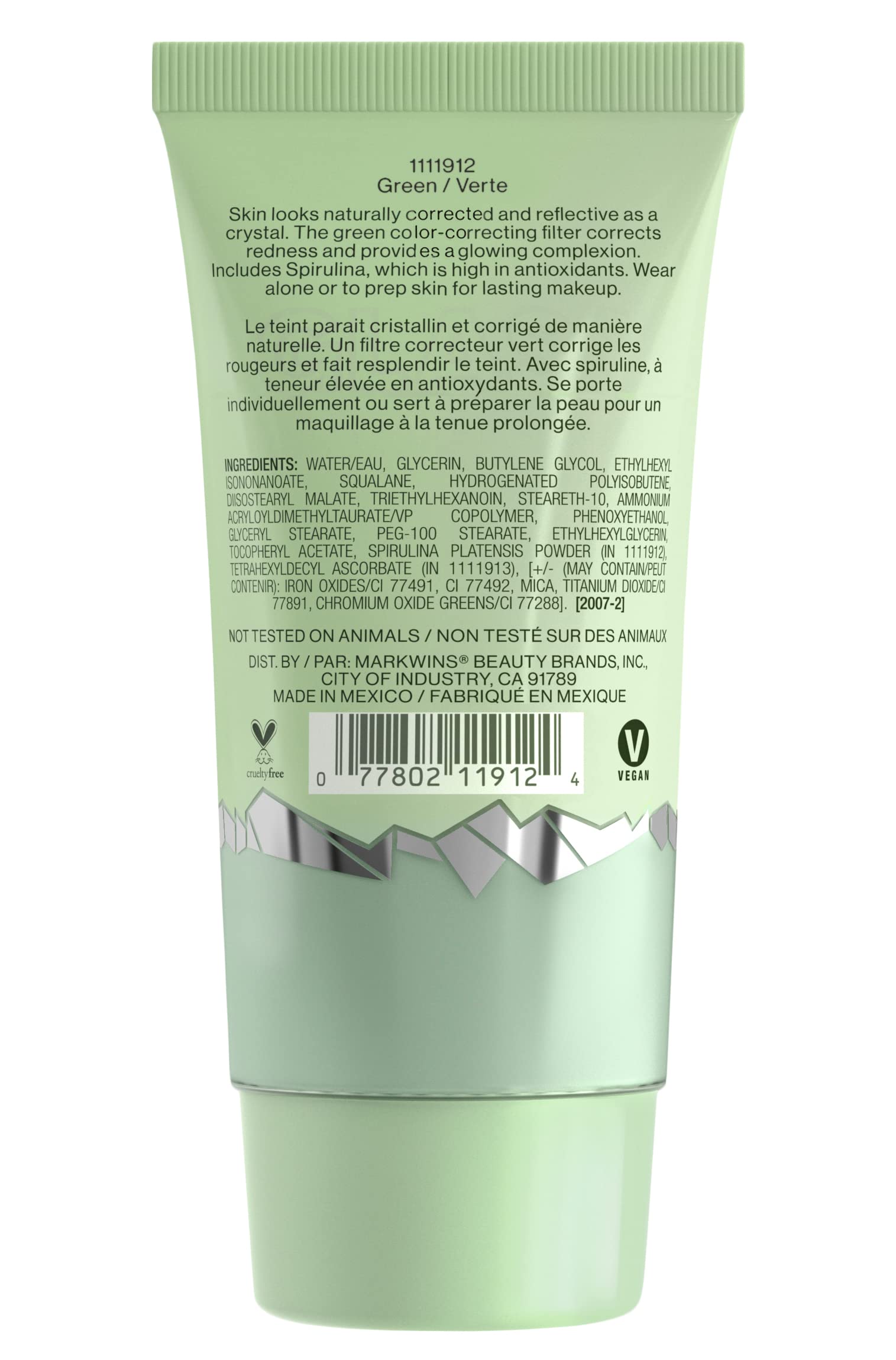 Wet N Wild Prime Focus glass skin primer back of packaging