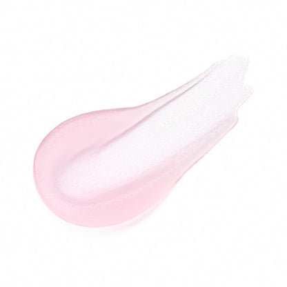 Hydrating water based face primer gel close up texture showcasing the pink sorbet consistency