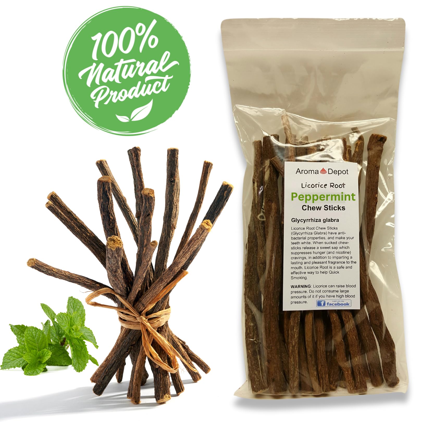 Close up of peppermint flavored licorice root texture