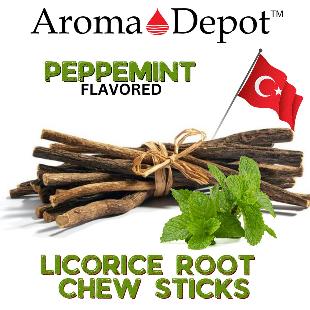 Aroma Depot licorice sticks for oral care in 4 ounce bag
