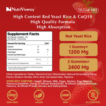 Close up of strawberry flavored heart health gummies
