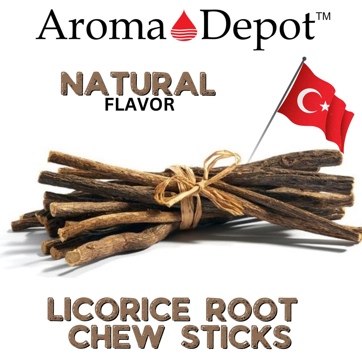 Natural licorice root sticks for cleaning teeth