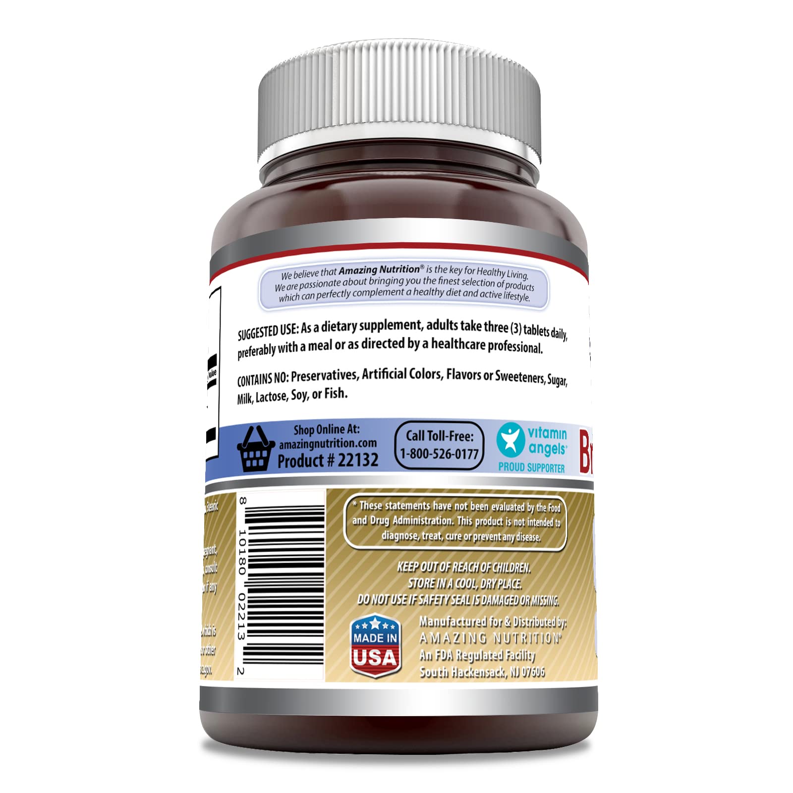 Amazing Formulas Brewer's Yeast 1500 mg supplement facts and serving size information