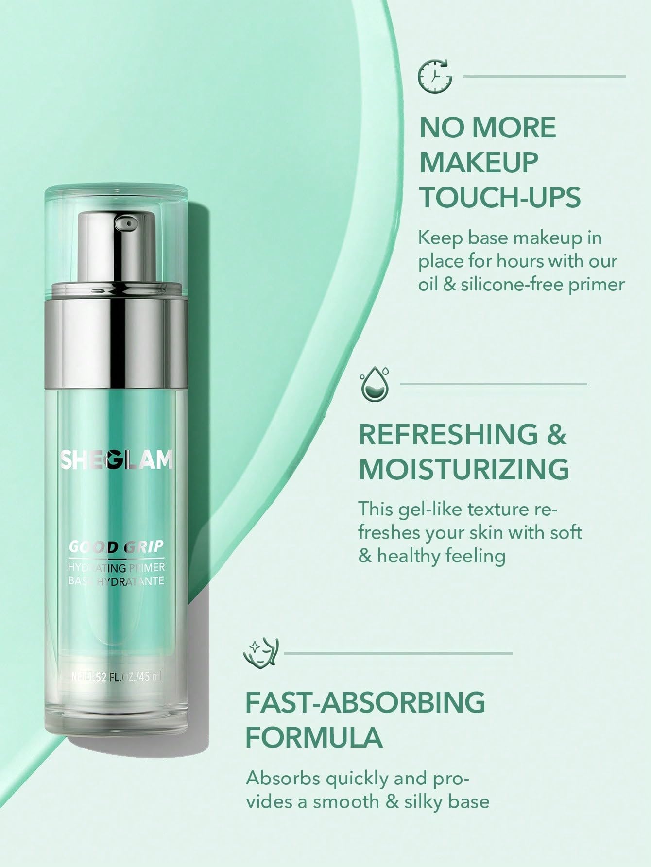 Sheglam Good Grip primer pump bottle design