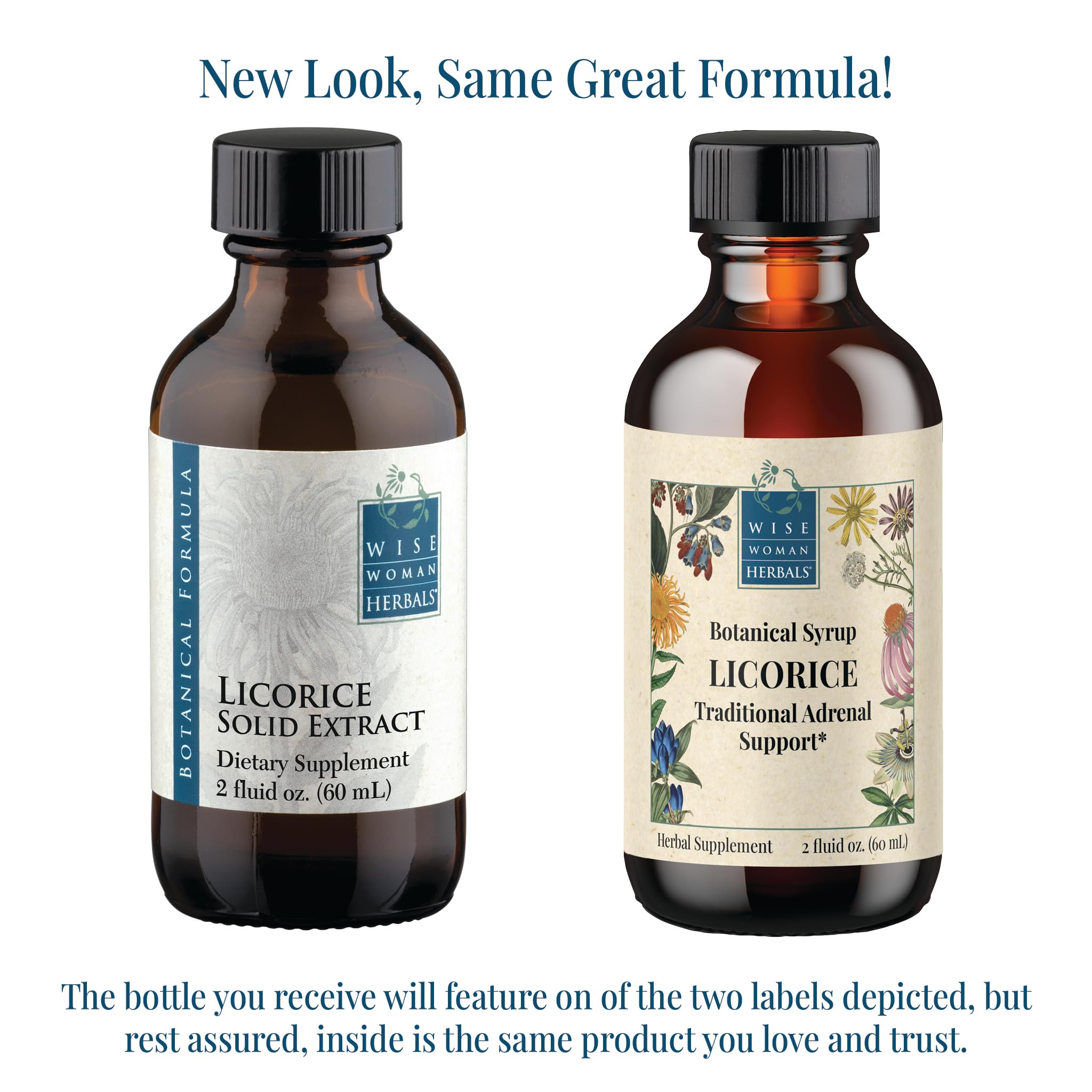 Close up of Wise Woman Herbals Licorice Botanical Syrup label details