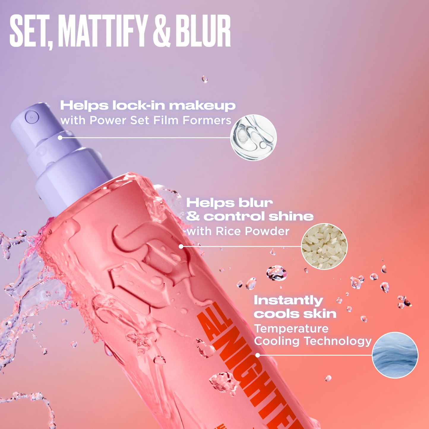 Side profile of Urban Decay 24 hour wear setting spray