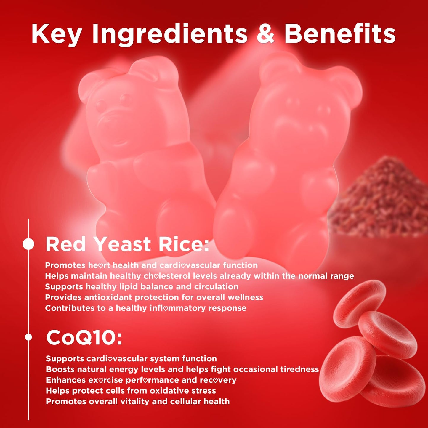 Meenccd Red Yeast Rice and CoQ10 Gummies serving suggestion