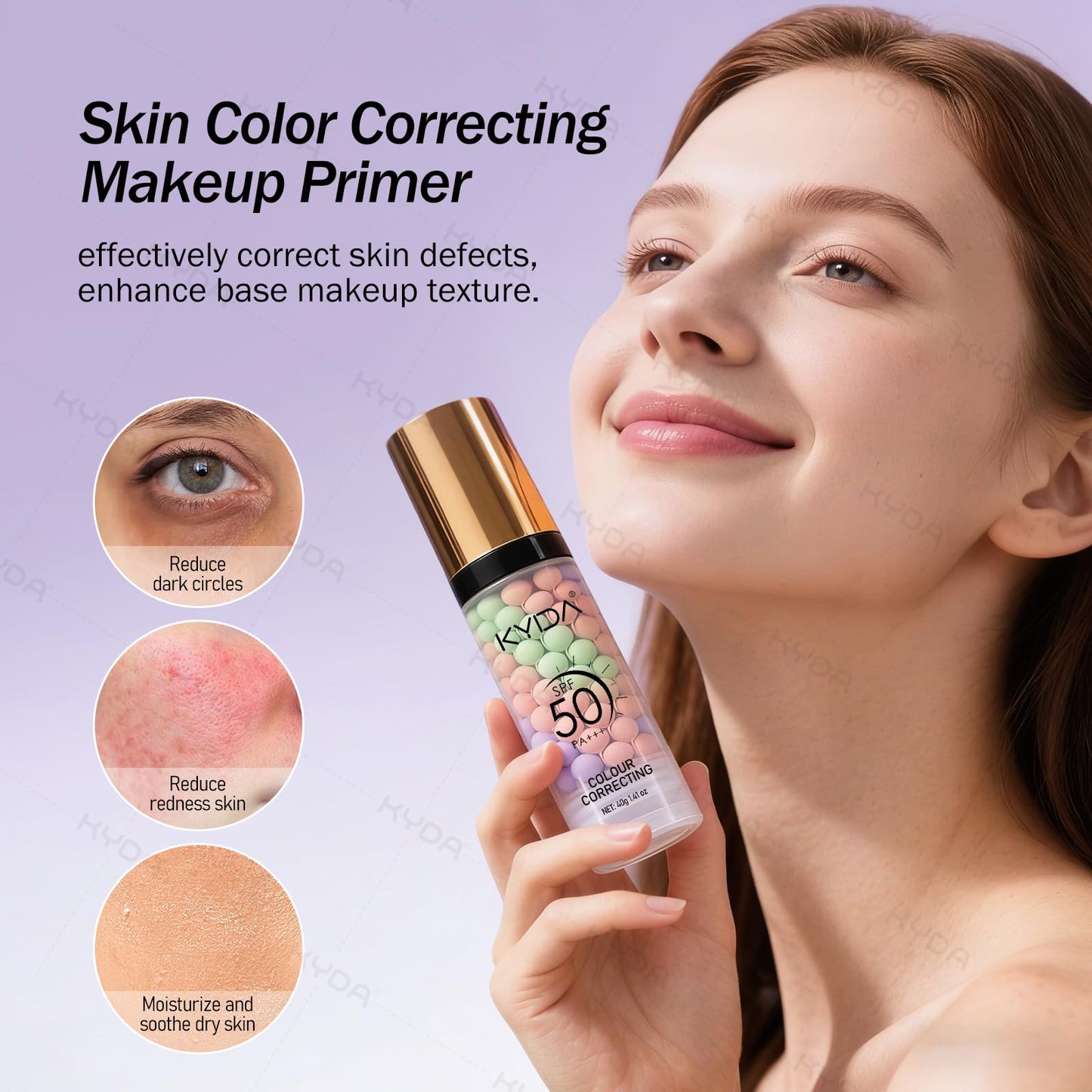 Close up of Kyda 3 in 1 makeup primer texture