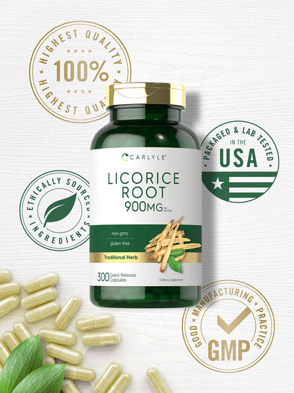 Close up of Carlyle Licorice Root quick-release capsules