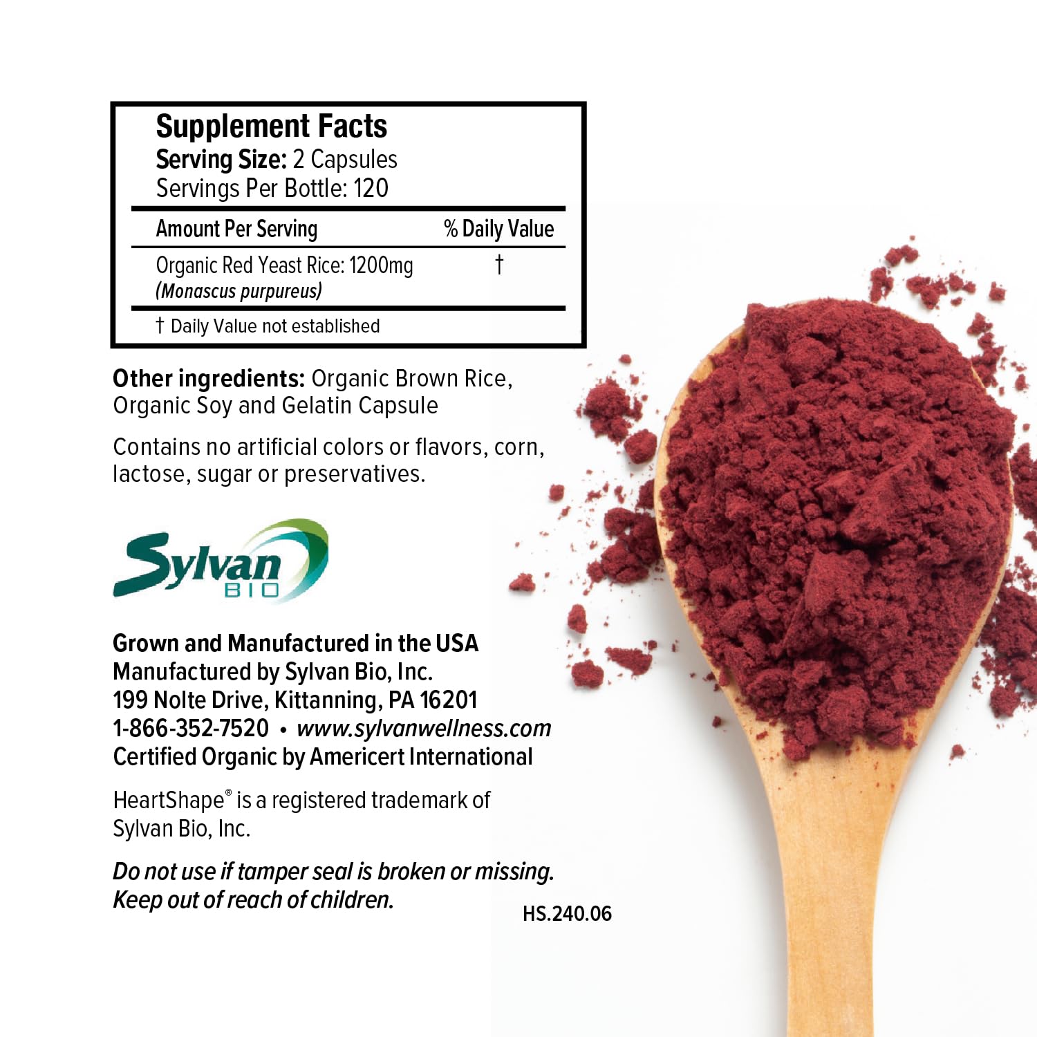 HeartShape Red Yeast Rice 1200mg capsules for cardiovascular health support