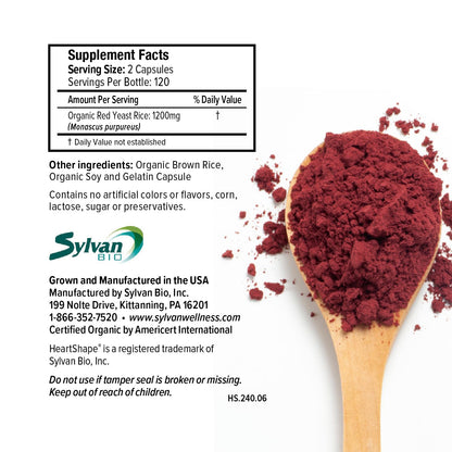 HeartShape Red Yeast Rice 1200mg capsules for cardiovascular health support