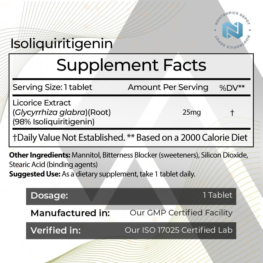 Nootropics Depot Isoliquiritigenin supplement facts label