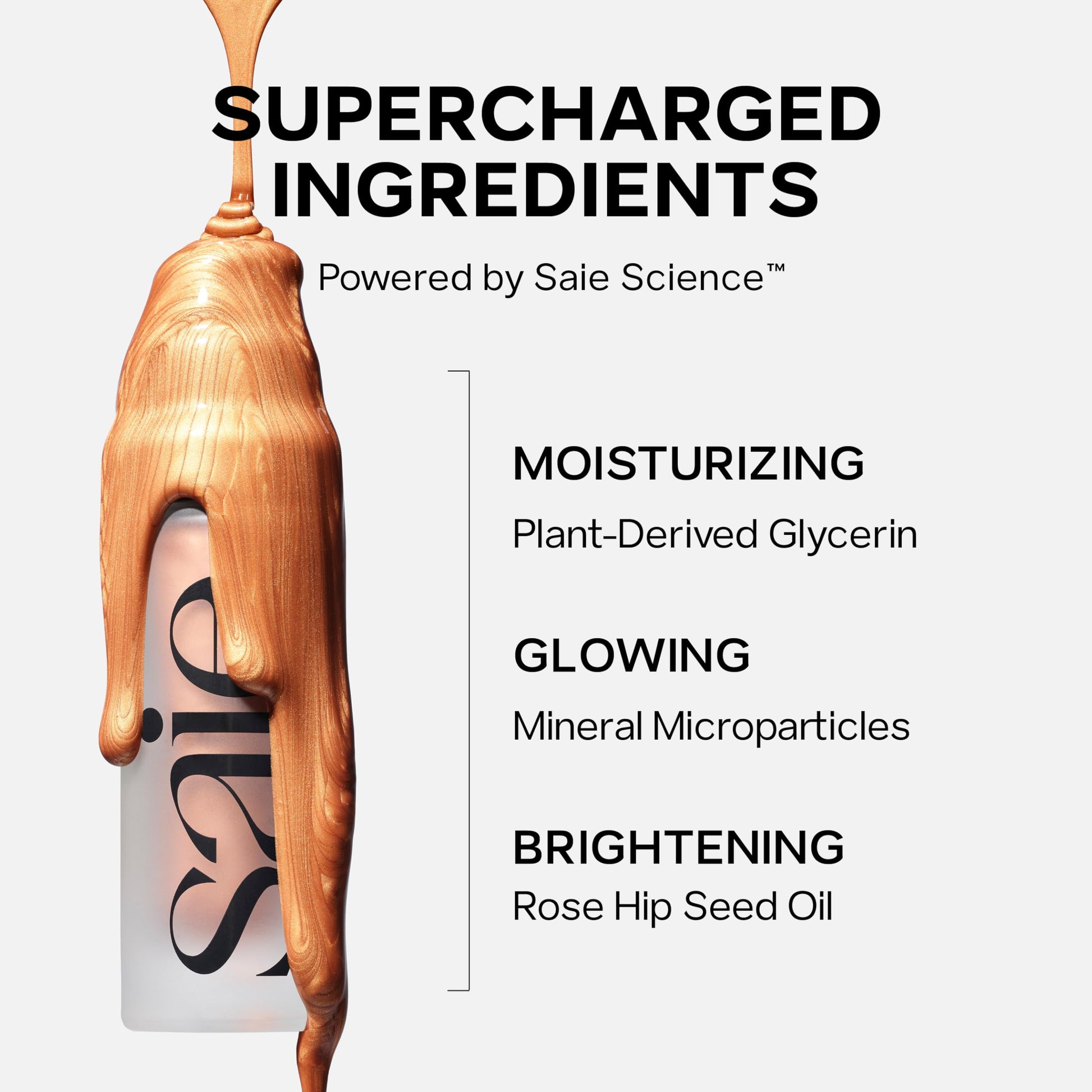 Saie Mini Glowy Super Gel pump and packaging design