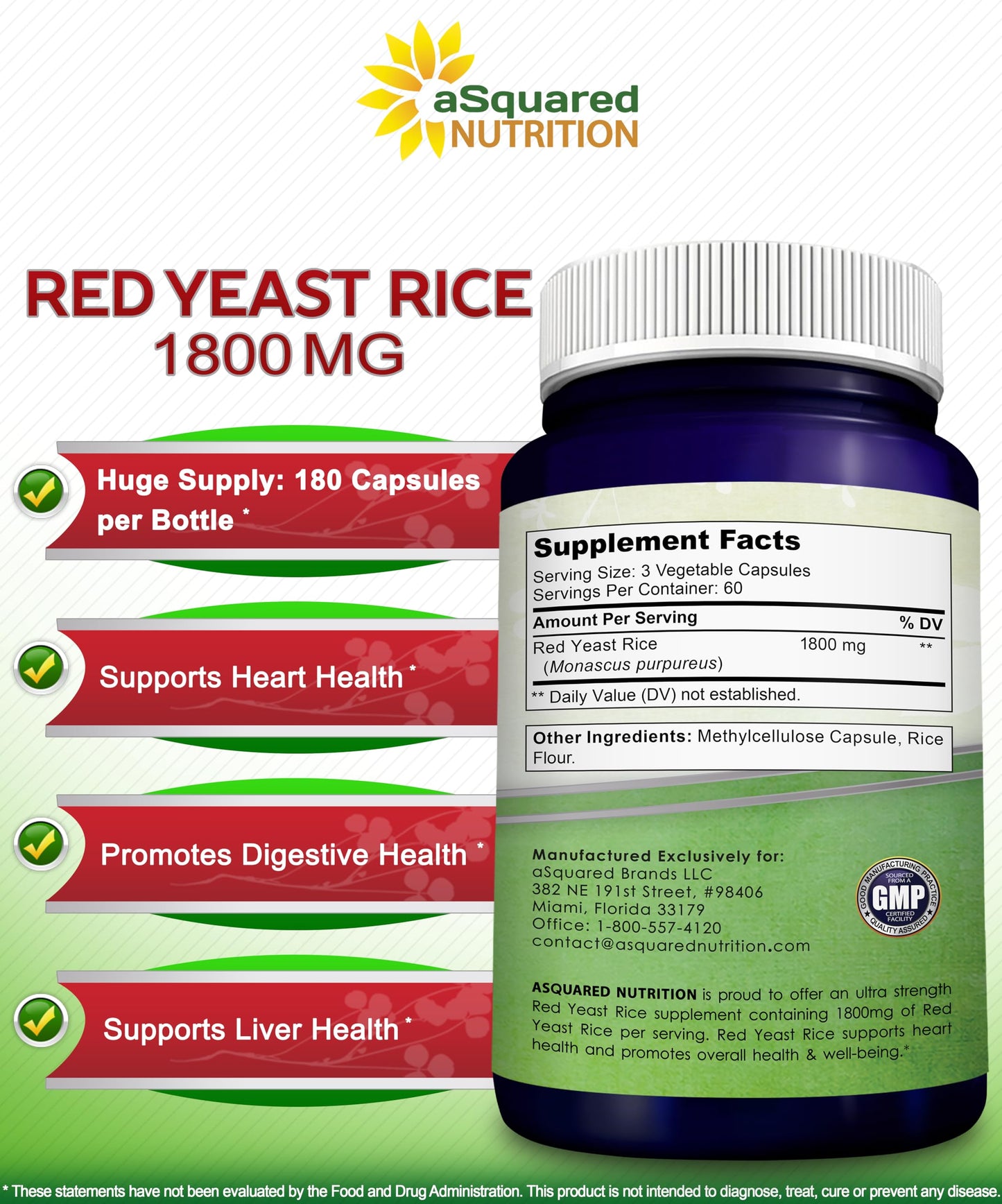 USA imported cardiovascular health supplement bottle highlighting its gluten free formula.