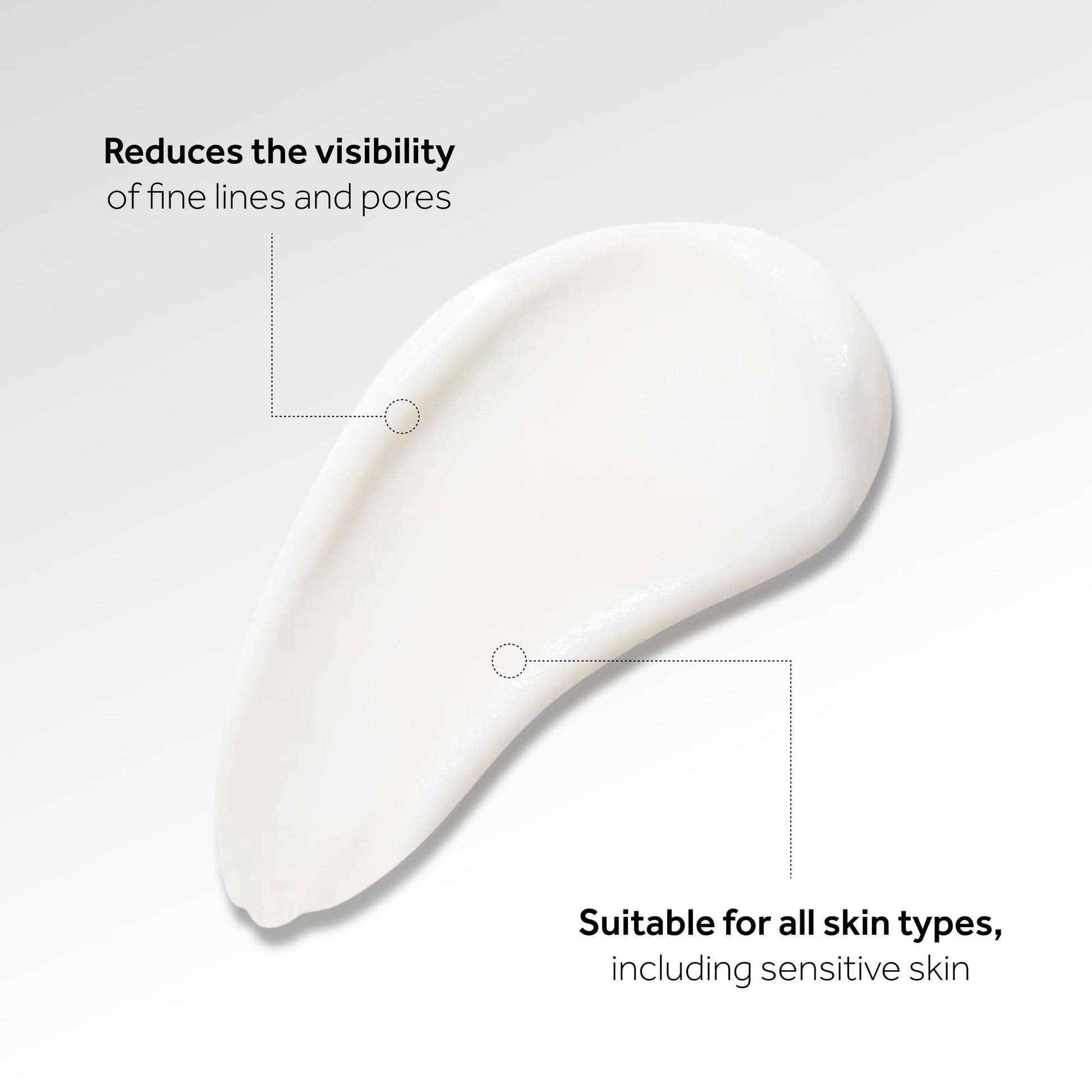 Application of No7 Airbrush Away face primer on skin