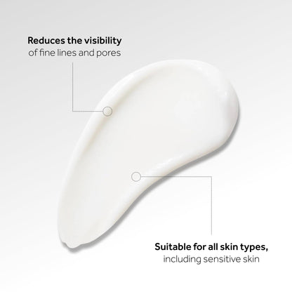 Application of No7 Airbrush Away face primer on skin