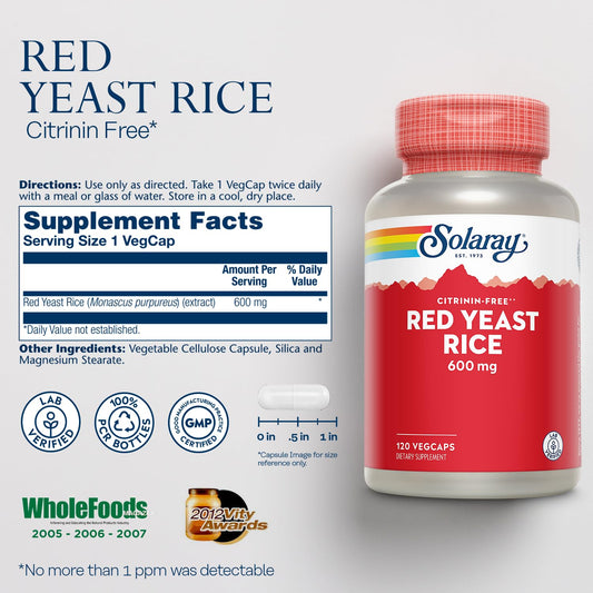 Authentic Solaray cardiovascular support supplement bottle label detailing clean ingredients.