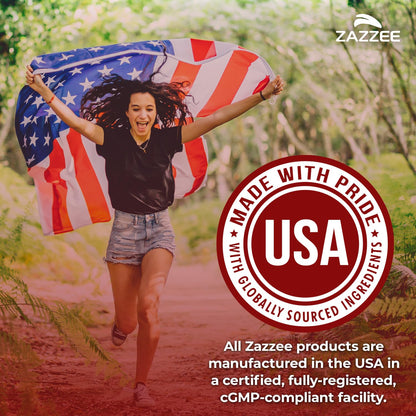 Zazzee heart health supplement highlighting citrinin free and non-GMO features