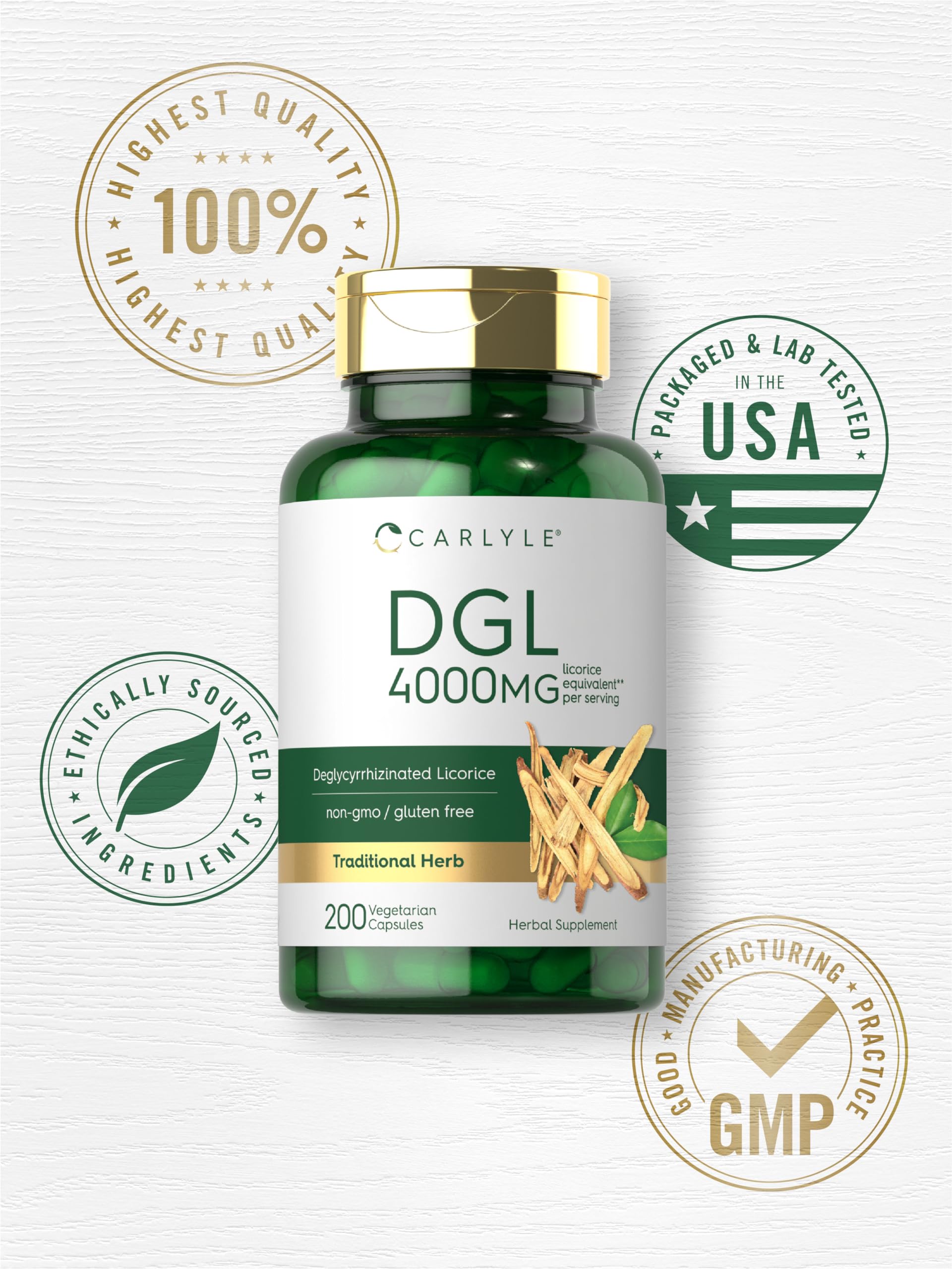 Authentic USA imported Carlyle DGL herbal digestive support
