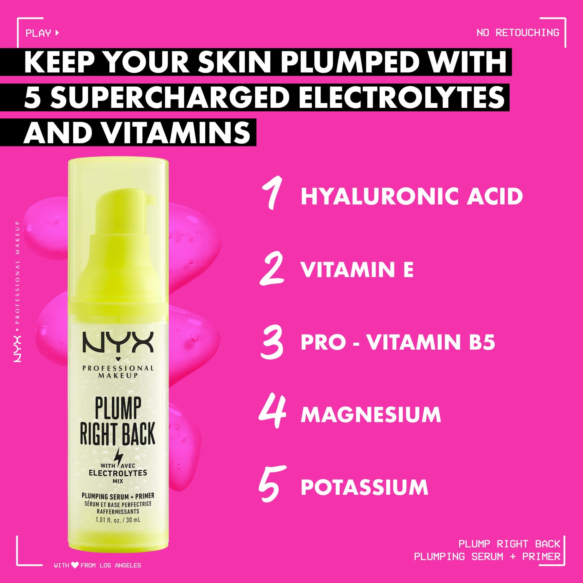 Back view of NYX Plump Right Back serum and primer packaging