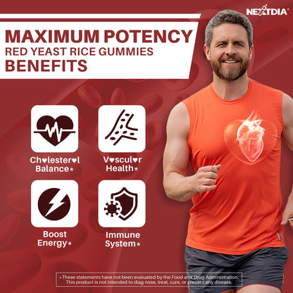 Nextdia Red Yeast Rice Gummies showing liquid-filled texture